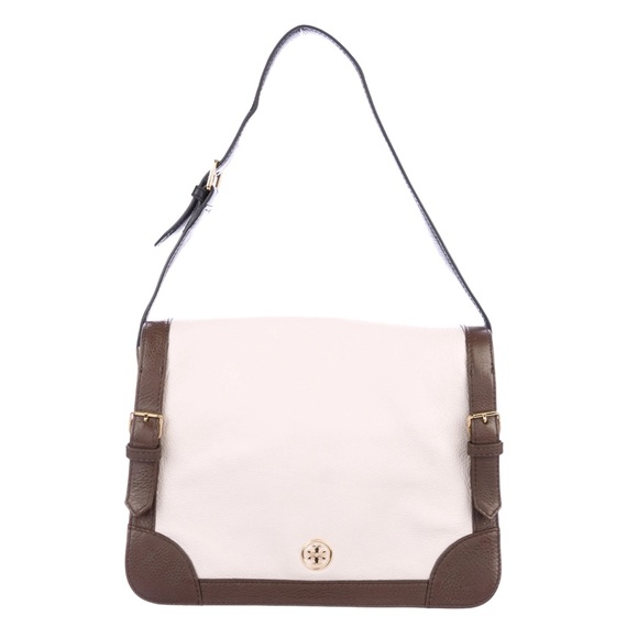 Tory Burch Ally Cream Leather Shoulder Bag
